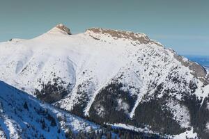 inverno Visualizza per giewont nel tatra montagne nel Zakopane, Polonia foto