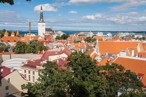 Visualizza di il vecchio cittadina tallinn, Estonia foto