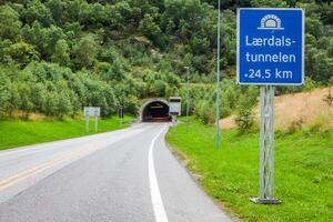 laerdal tunnel nel Norvegia - il il più lungo strada tunnel nel il mondo foto