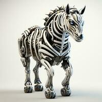 ai generato 3d cartone animato robot zebra foto