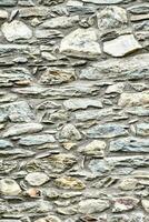 un' pietra parete con molti diverso tipi di rocce foto