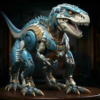 ai generato 3d cartone animato Allosaurus robot foto