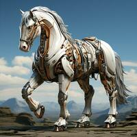 ai generato 3d cartone animato cavallo robot foto