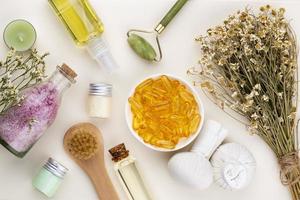 spa cura della pelle fatta in casa e cosmetici per il corpo con ingredienti naturali. foto