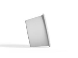 ghiaccio crema contenitore per modello collezione, monouso kraft carta ciotola isolato su bianca sfondo realistico 3d illustrazione foto