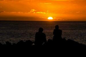 tramonto sull'oceano foto