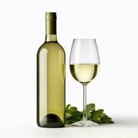 ai generato un' bottiglia di petit verde vino lato Visualizza isolato su bianca sfondo foto