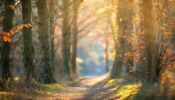 ai generato foresta nel il mattina foto