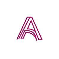ai generato il primo astratto digitale alfabeto 'un' lettera logo. minimalista carattere tipografico, creativo urbano moderno futuristico font, e astratto. vettore illustrazione foto
