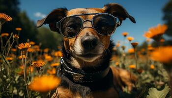 ai generato carino uomini Abbracciare una persona piccolo peloso animali domestici, all'aperto, sorridente con felicità generato di ai foto