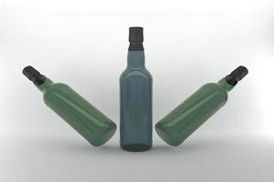 Modello di mockup di bottiglie con rendering 3D foto