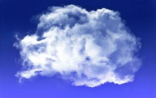 singolo il giro nube forma isolato al di sopra di blu sfondo foto