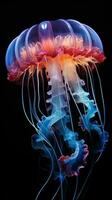 ai generato raggiante neon Medusa foto