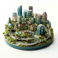 ai generato 3d miniatura modello di il città foto