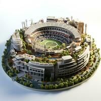 ai generato 3d miniatura modello di il stadio foto