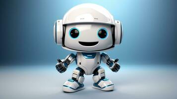 ai generato bambino robot alieno in esecuzione inoltrare ai generato personaggio 3d Immagine foto