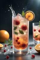 spruzzi frutta cocktail artistico promozionale video ai generativo foto