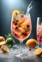 spruzzi frutta cocktail artistico promozionale video ai generativo foto