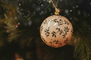 bellissimo Natale decorazioni palline su il Natale albero foto