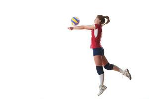 ragazza che gioca a pallavolo foto