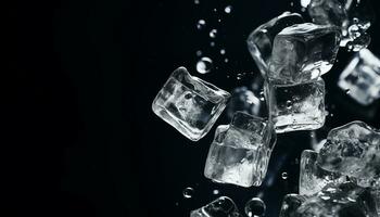 ai generato trasparente ghiaccio cristallo riflette il bellezza di natura freddo temperatura generato di ai foto