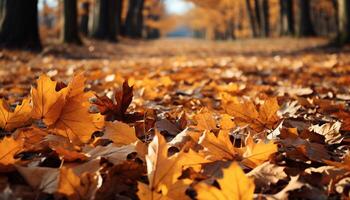 ai generato vivace autunno colori riflettere su bagnato acero albero rami generato di ai foto