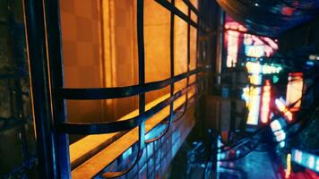 asiatico cittadina con neon leggero a partire dal cartelloni e annuncio pubblicitario nel vita notturna foto