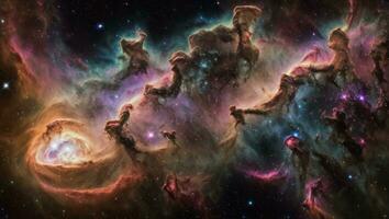 ai generato maestoso colorato stellato spazio galassia nube nebulosa foto