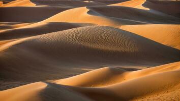 ai generato maestoso deserto duna onde nel il pomeriggio foto