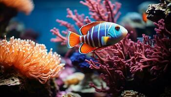 ai generato subacqueo bellezza pesce, scogliera, natura, animale, acqua, tropicale clima generato di ai foto