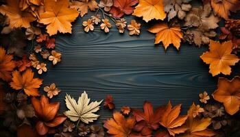 ai generato vivace autunno colori riflettere su bagnato acero albero rami generato di ai foto