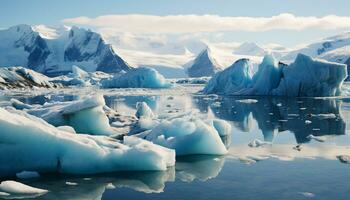 ai generato astratto blu ghiaccio cristallo riflette natura congelato freschezza generato di ai foto