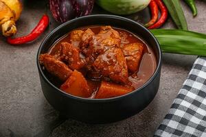 indiano cucina - speziato pollo vindaloo foto