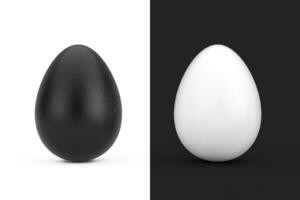 nero e bianca pollo uova. 3d interpretazione foto