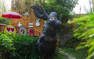 batu, novembre 07 2023 - coniglio parco nel coban lanang batu, est Giava, Indonesia foto