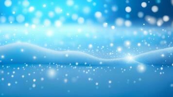 ai generato Natale particelle e spruzzatori per un' vacanza celebrazione piace Natale o nuovo anno. brillante blu e bianca luci foto