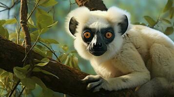 ai generato verreaux sifaka natura animale sfondo sfondo foto