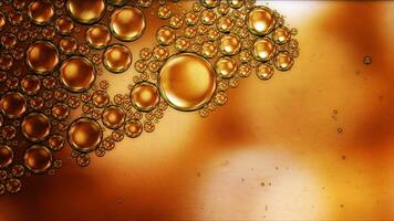 astratto colorato cibo olio gocce bolle e sfere fluente su acqua superficie foto