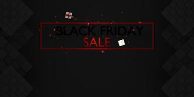 venerdì nero banner negozio vendita con regali e palloncini 3d illustrazione foto