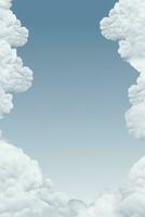 un Immagine di nuvole nel il cielo con un' blu cielo sfondo generativo ai foto