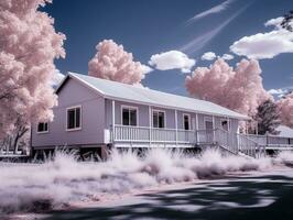 un infrarosso Immagine di un' Casa nel il nazione generativo ai foto
