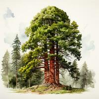 ai generato gigante sequoia, grande mogano, simbolo di Stati Uniti d'America - ai generato Immagine foto