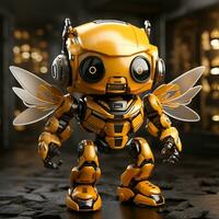 ai generato 3d robot cartone animato ape foto