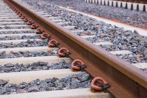 bhanga ferrovia giunzione traccia. selettivo messa a fuoco foto