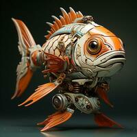 ai generato 3d koi pesce robot foto