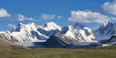 kizil-chiedente ghiacciaio, kakshaal pure nel il tian Shan montagna gamma vicino il Cinese confine, naryn regione, Kyrgyzstan foto