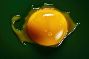ai generato cibo rotto biologico giallo dieta avvicinamento cucinare ingrediente uova proteina sfondo salutare foto