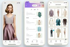 ai generato donna Al dettaglio femmina tecnologia maniaco di shopping smartphone mobile stile di vita persona acquirente foto