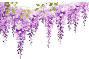 ai generato flora bellezza pianta viola sfondo primavera verde glicine viola fiori estate natura foto
