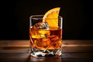 ai generato cocktail scotch sfondo frutta fresco rinfrescante bevanda whisky festa bicchiere bevanda foto